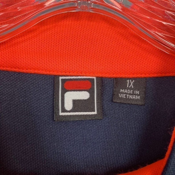 Vintage FILA Sport Navy Blue Orange 90s Women's Full Zip Track Jacket Size 1X - Picture 6 of 16